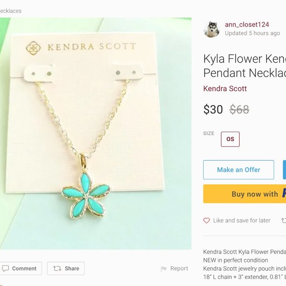 KENDRA SCOTT Kyla Flower Gold Pendant Necklace in Raspberry MOP - DO NOT BUY! - Picture 10 of 14